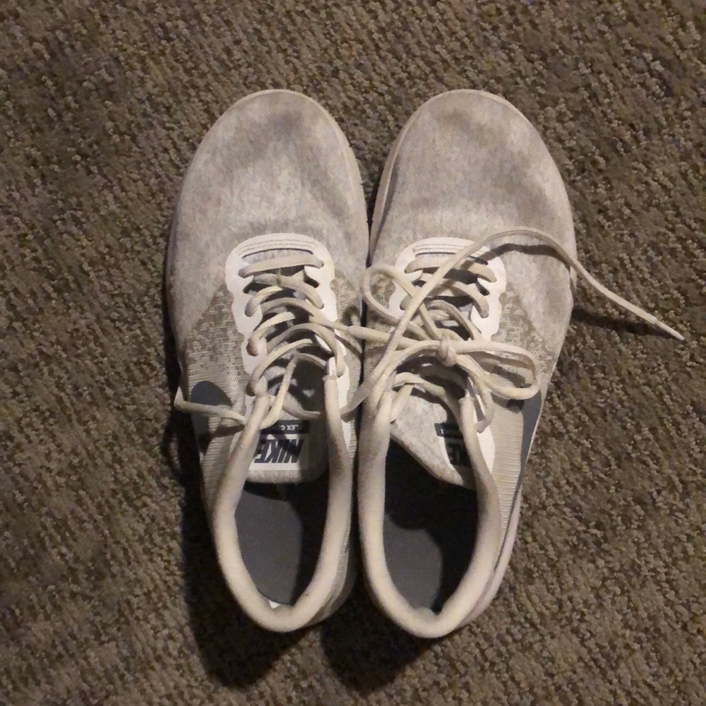 White and grey nikes